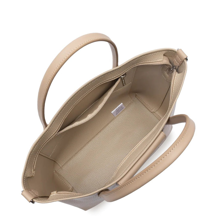 Lancaster Sac Cabas Main Maya Double Kba Cuir Beige Foncé