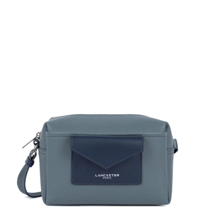 Lancaster Sac Trotteur Maya Double Kba Cuir Bleu Givré