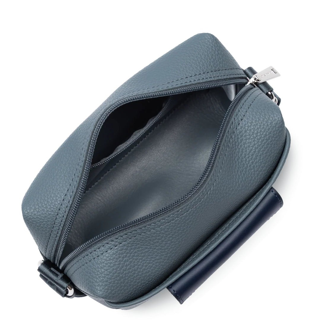 Lancaster Sac Trotteur Maya Double Kba Cuir Bleu Givré