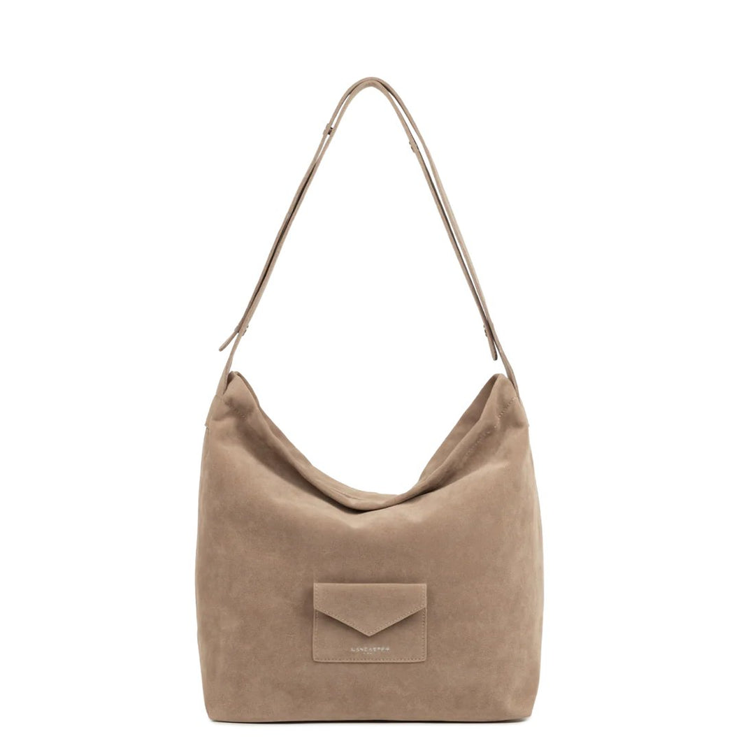 Borsa a secchiello Lancaster in camoscio Kba Beige Scuro