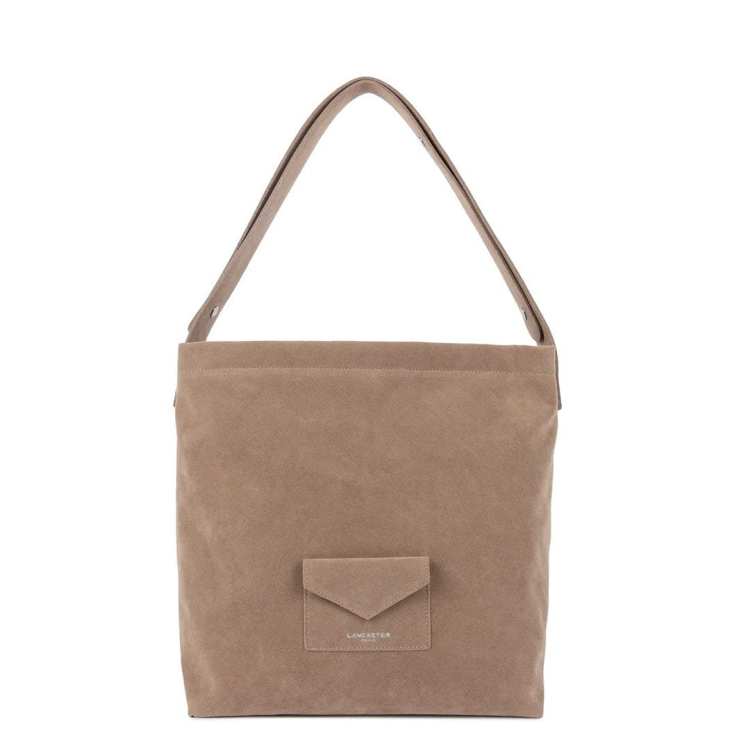 Borsa a secchiello Lancaster in camoscio Kba Beige Scuro