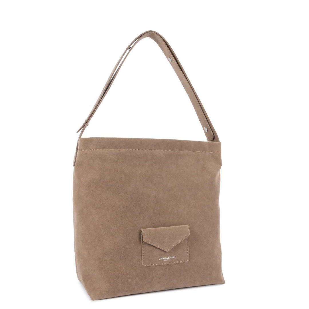 Borsa a secchiello Lancaster in camoscio Kba Beige Scuro