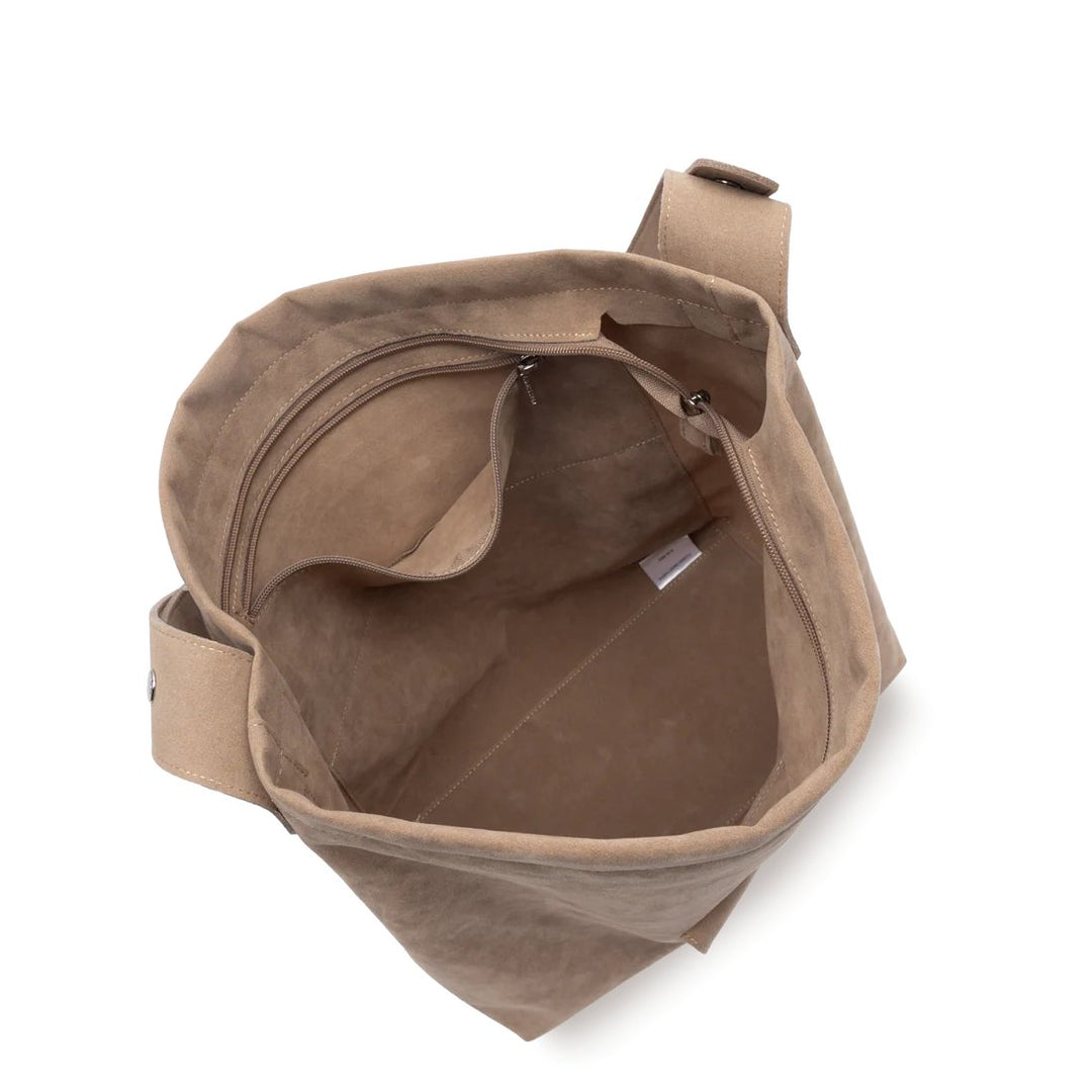 Borsa a secchiello Lancaster in camoscio Kba Beige Scuro