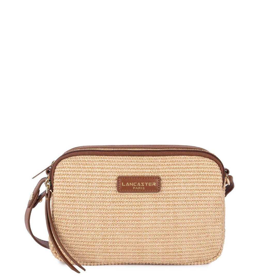 Lancaster Mini-Umhängetasche Osier Leder Cognac