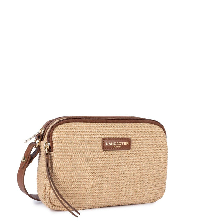 Lancaster Mini-Umhängetasche Osier Leder Cognac