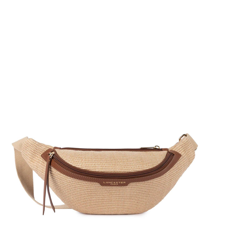 Lancaster Mini-Gürteltasche Osier Leder Cognac