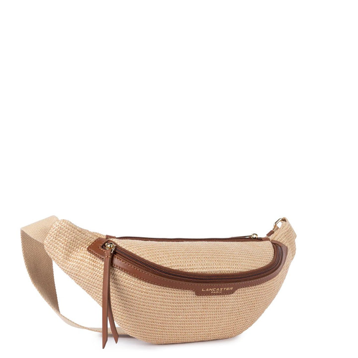 Lancaster Mini-Gürteltasche Osier Leder Cognac