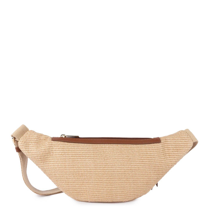 Lancaster Mini-Gürteltasche Osier Leder Cognac