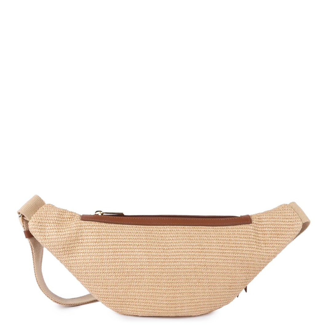 Lancaster Mini-Gürteltasche Osier Leder Cognac