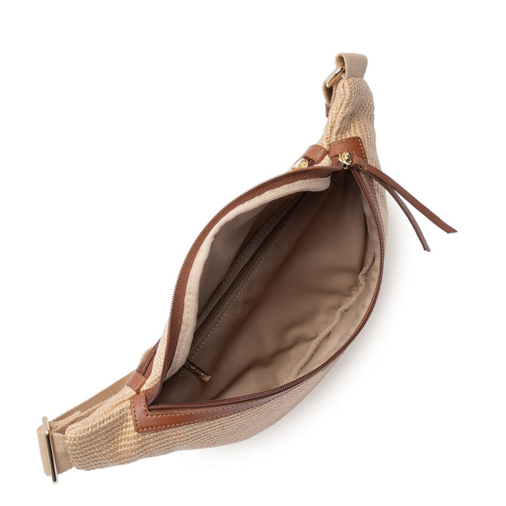 Lancaster Mini-Gürteltasche Osier Leder Cognac