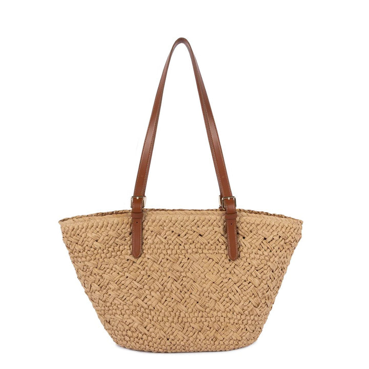 Lancaster Sac Cabas Épaule Le Panier Cuir Cognac