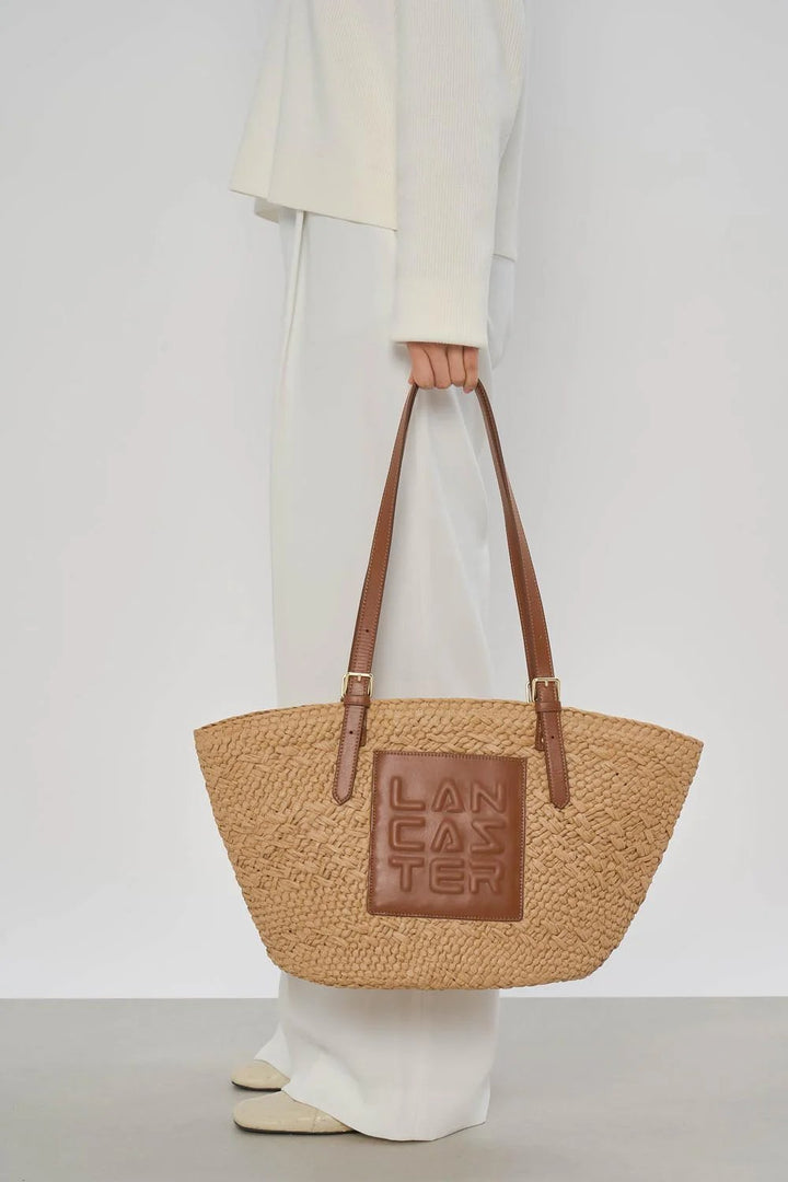 Lancaster Sac Cabas Épaule Le Panier Cuir Cognac