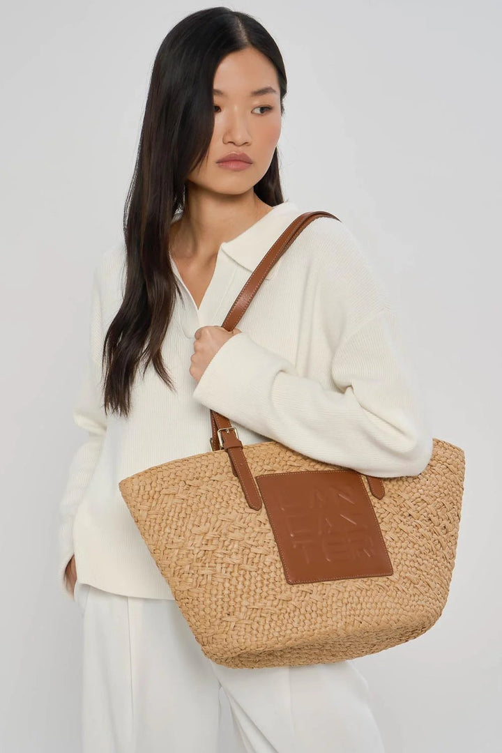 Lancaster Sac Cabas Épaule Le Panier Cuir Cognac