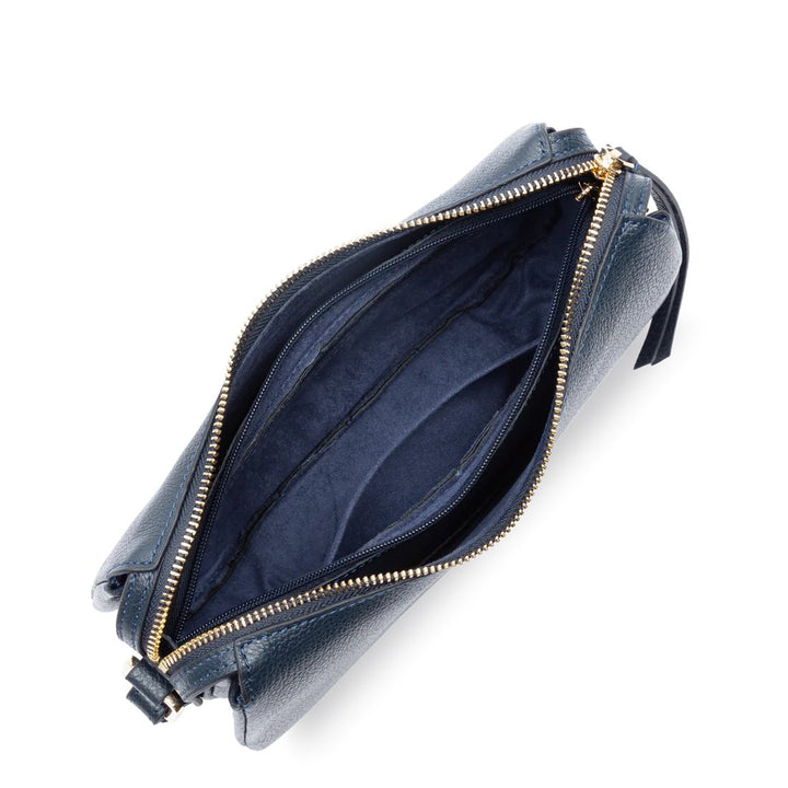 Lancaster Petit Sac Besace Dune Cuir Bleu Foncé