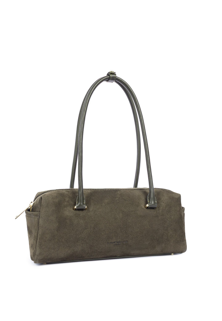 Lancaster Zippered Rectangle Bag Suède Cube Khaki