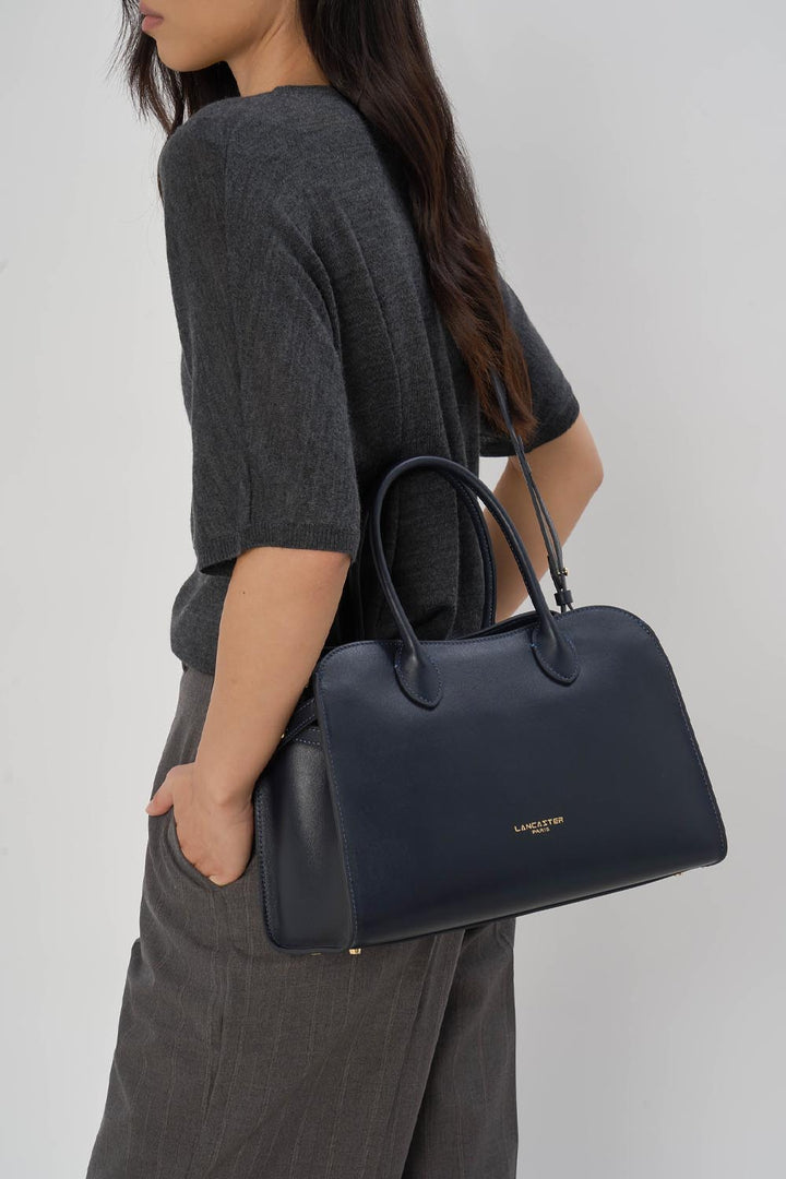 Lancaster Sac à main Zippé M Donna Hopper Bleu Foncé