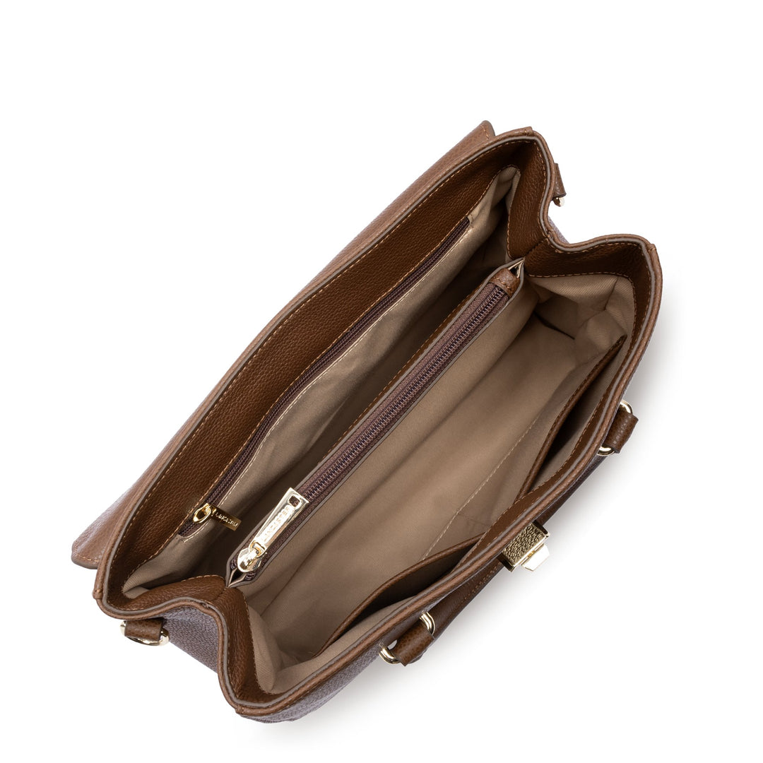 Lancaster Bolsa de mão com aba e fecho M Milano Cosmos 547-56 Castanho