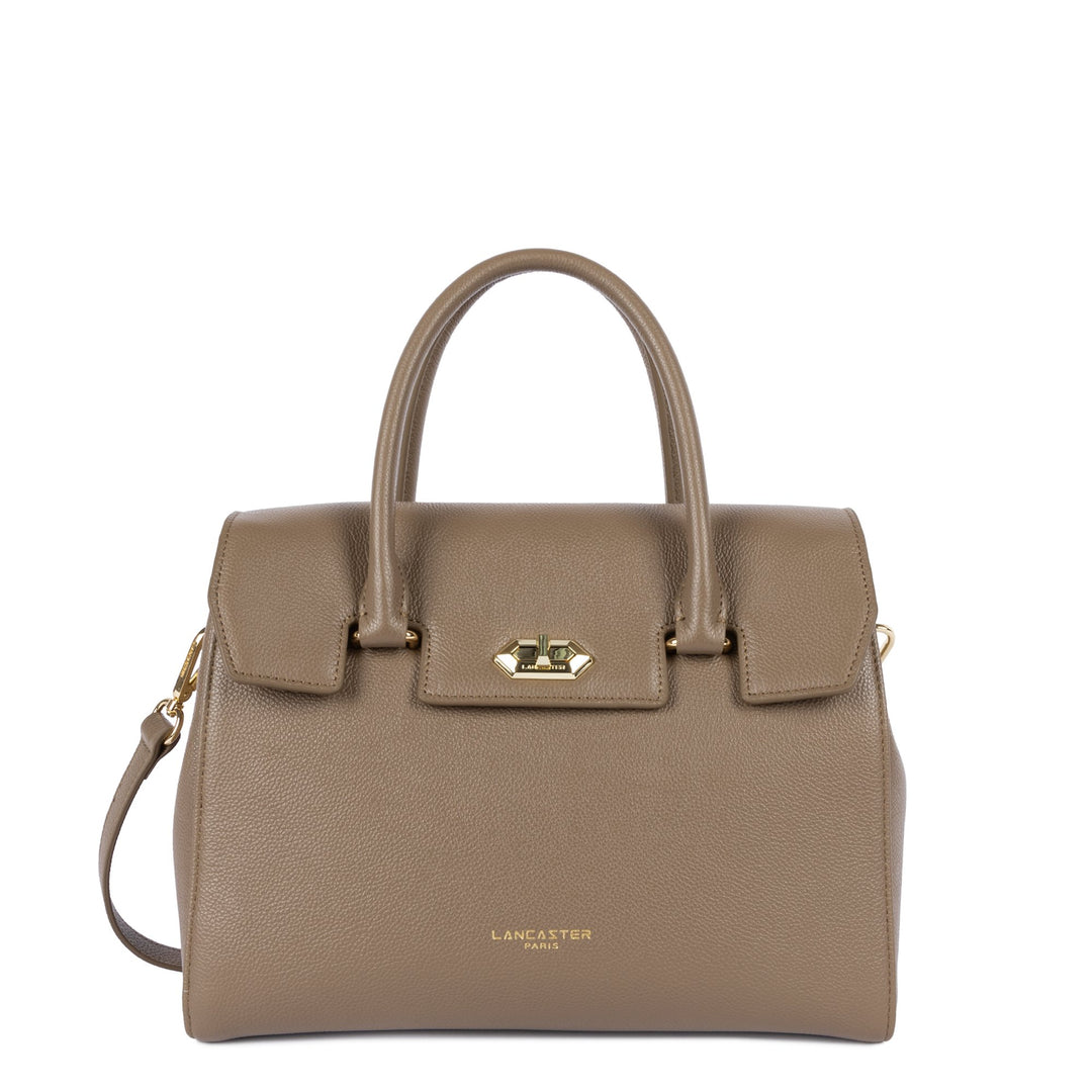Lancaster Sac à main A rabat avec fermoir M Milano Cosmos Sable Foncé
