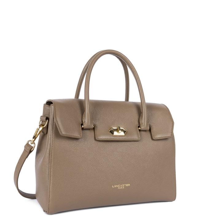 Lancaster Sac à main A rabat avec fermoir M Milano Cosmos Sable Foncé