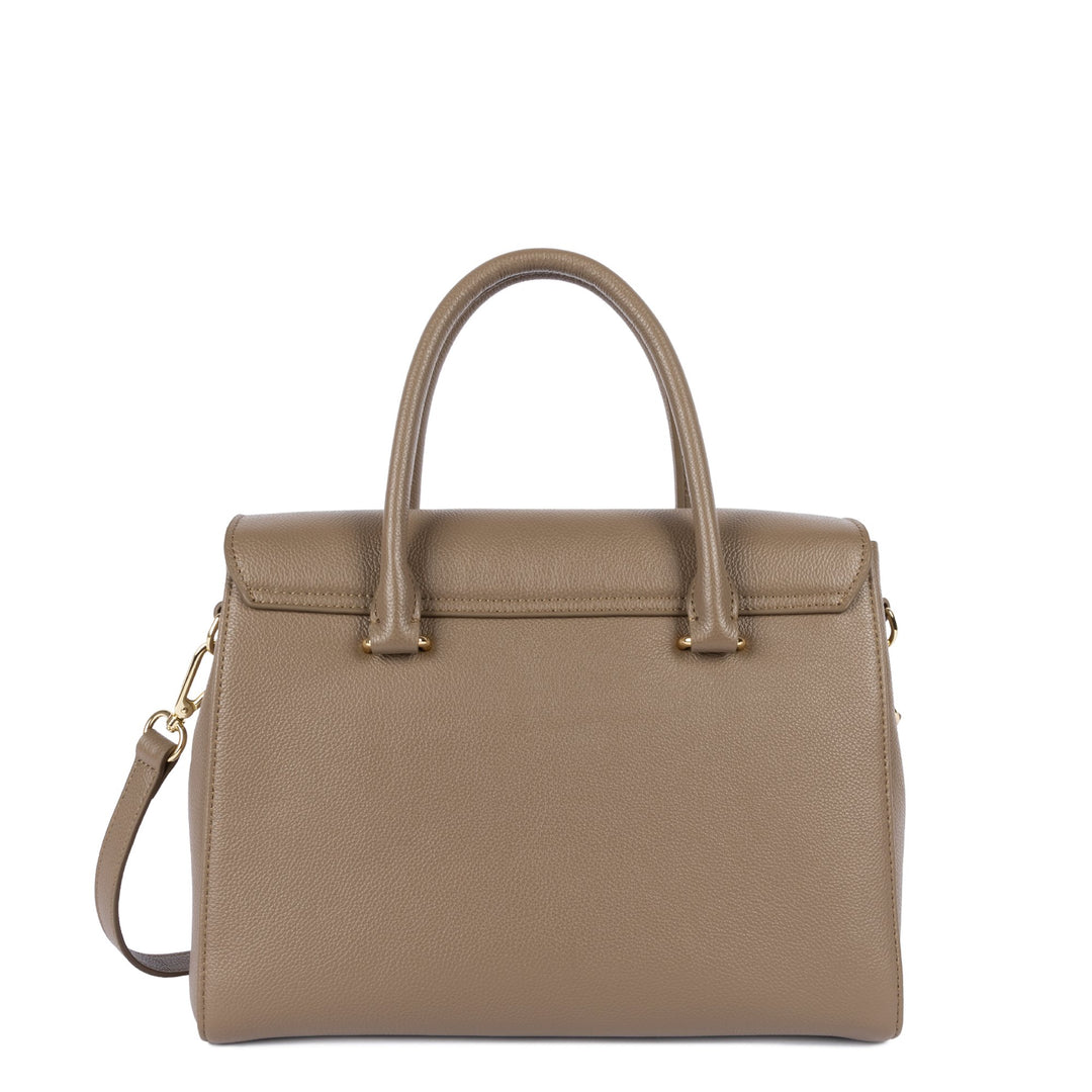 Lancaster Sac à main A rabat avec fermoir M Milano Cosmos Sable Foncé