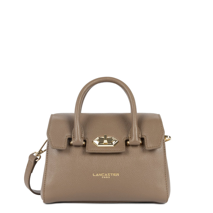 Lancaster Handtasche mit Klappe und Verschluss Mini Milano Cosmos Dunkelsand