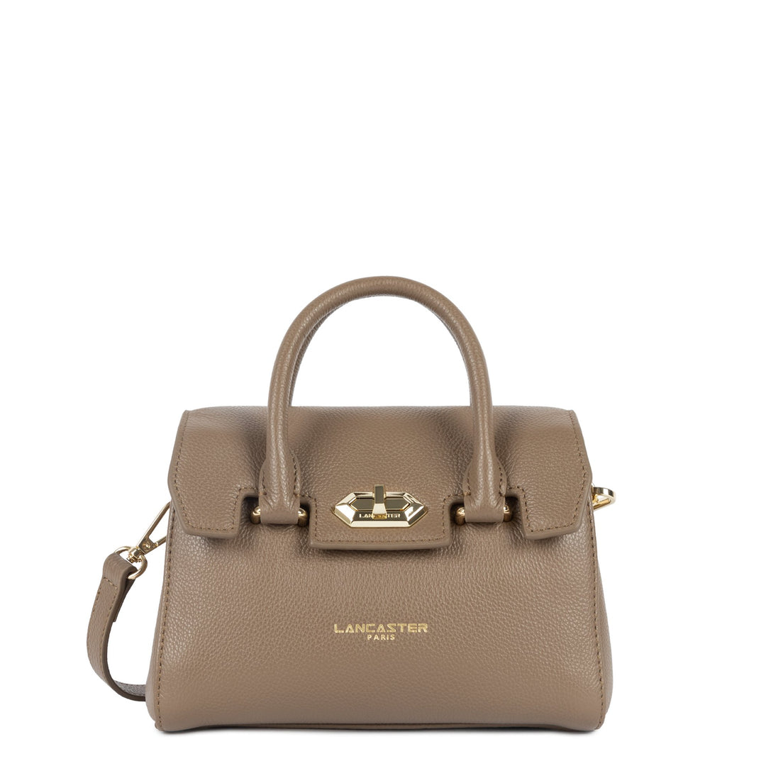 Lancaster Handtasche mit Klappe und Verschluss Mini Milano Cosmos Dunkelsand