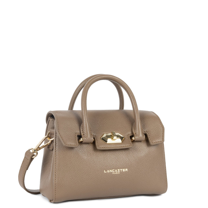 Lancaster Handtasche mit Klappe und Verschluss Mini Milano Cosmos Dunkelsand