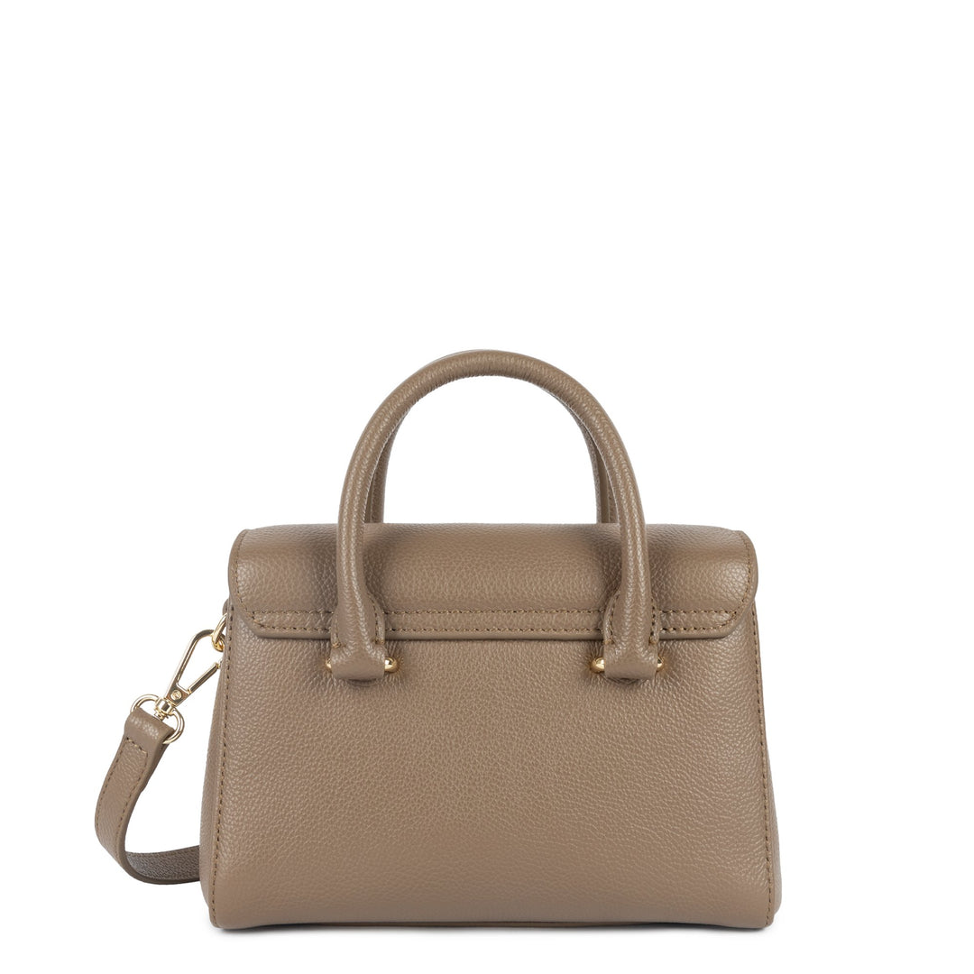 Lancaster Handtasche mit Klappe und Verschluss Mini Milano Cosmos Dunkelsand