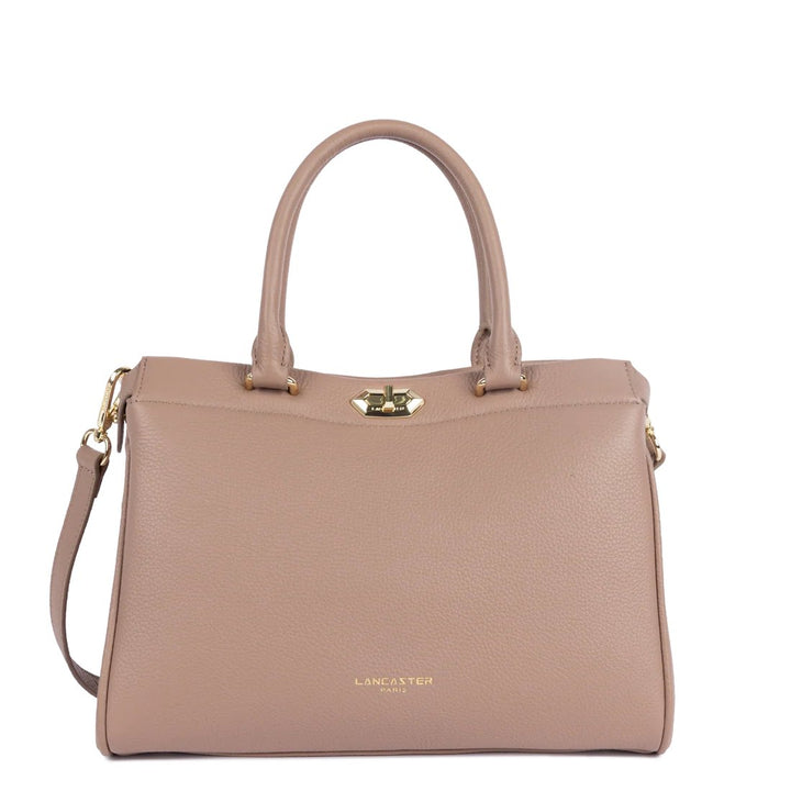 Lancaster Sac cabas main Avec fermoir Lady ROMY Nude Fumé