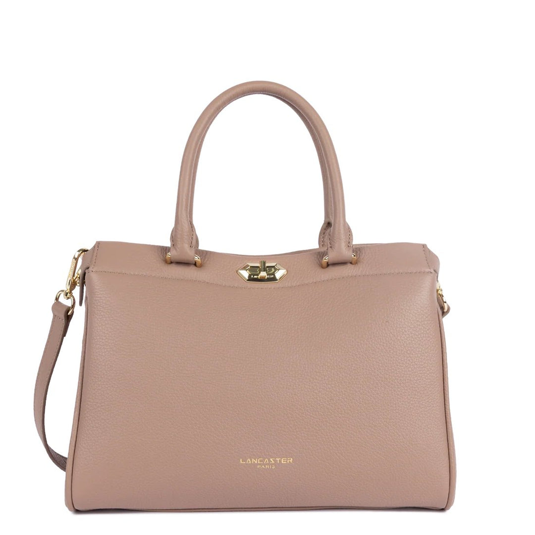 Lancaster Sac cabas main Avec fermoir Lady ROMY Nude Fumé