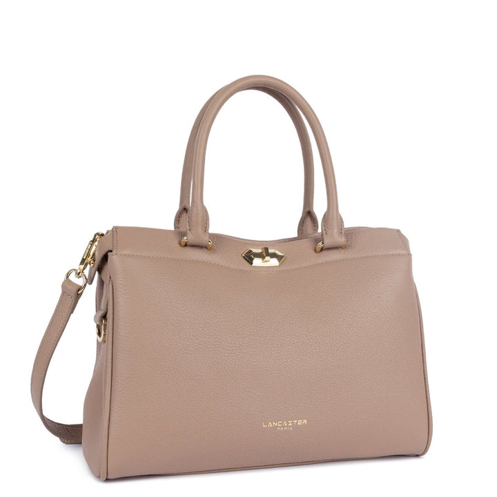 Lancaster Sac cabas main Avec fermoir Lady ROMY Nude Fumé
