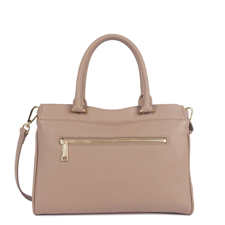 Lancaster Sac cabas main Avec fermoir Lady ROMY Nude Fumé