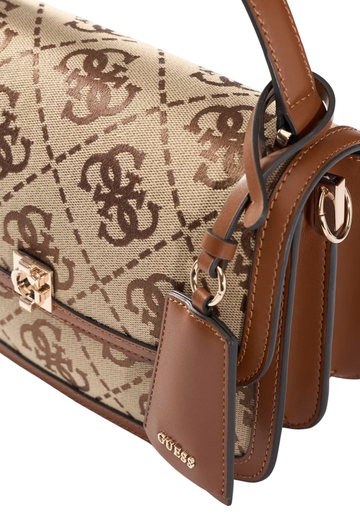 Guess Taske med klap Audrey Monogramme Latte Logo