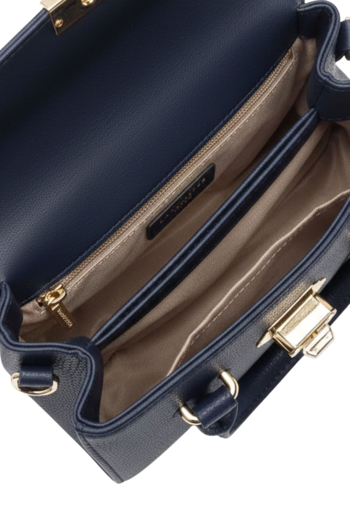 Lancaster Sac à main A rabat avec fermoir Mini Milano Cosmos Bleu Foncé