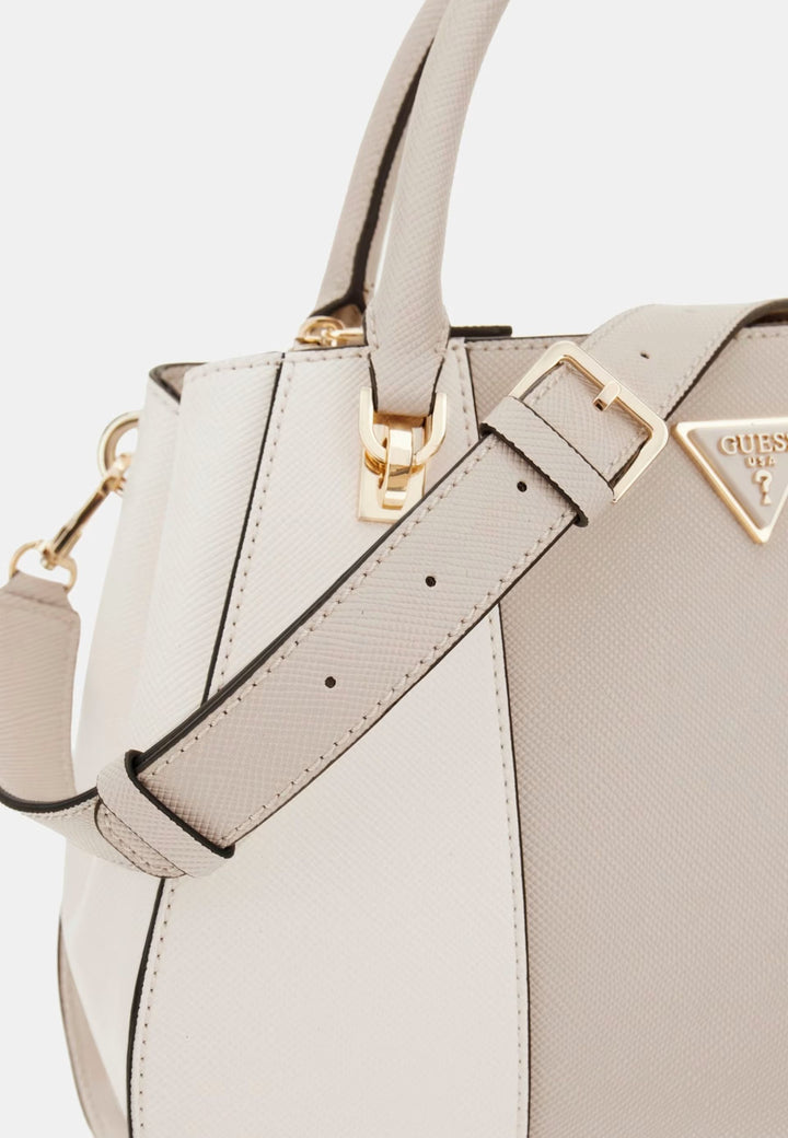 Guess Borsa a tracolla Bramina Small Satche Off White/Taupe