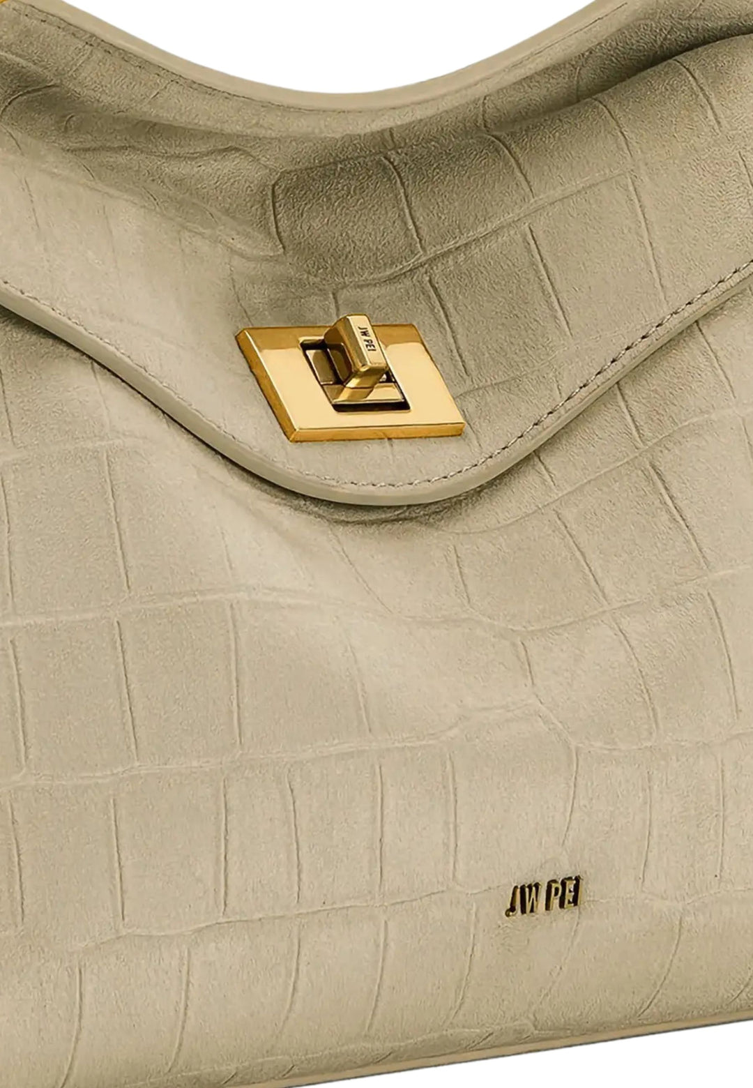 JW PEI Handtasche Lucia Croco Faux Nubuck/Wildleder Light Beige