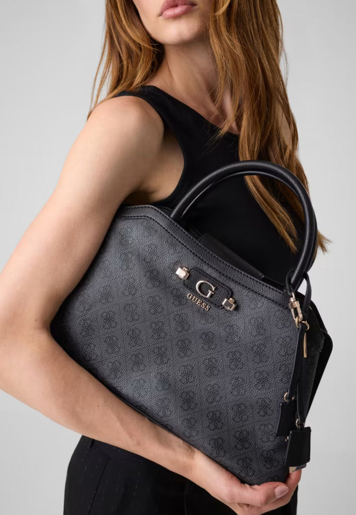 Borsa a mano Guess Lindsey Logo Carbone