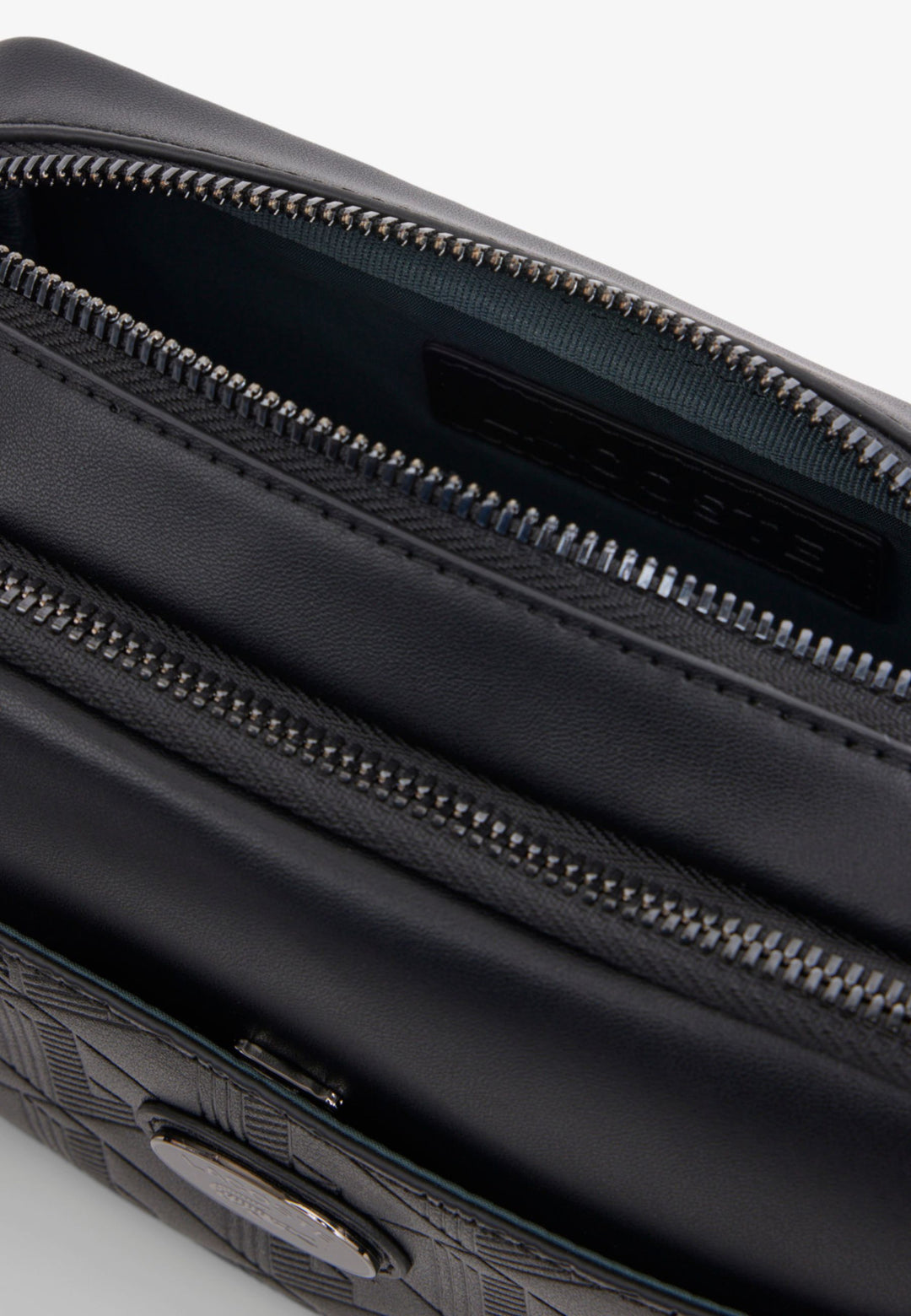 Lacoste Sacoche monogramme en cuir Noir