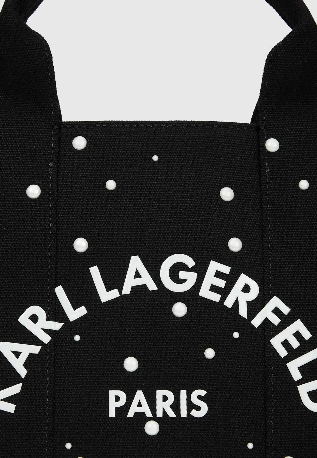 Karl Lagerfeld fyrkantig tygväska med pärlor, svart