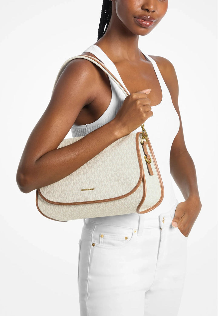 Michael Kors Holmes konvertibel skuldertaske Vanille Logo
