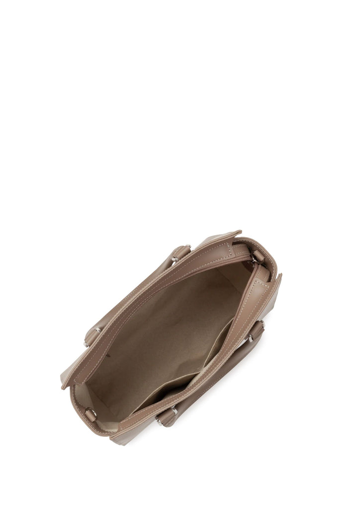 Lancaster Handbag Zippered M Smooth Praline