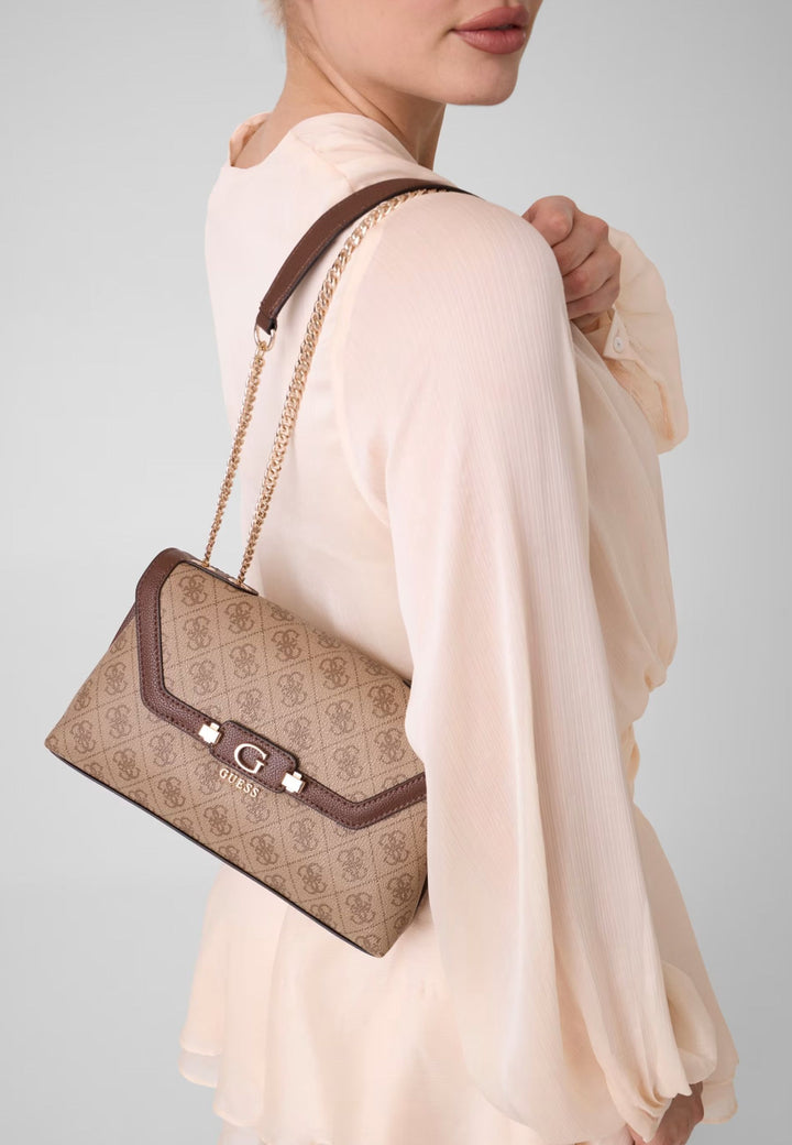 Guess Taske med klap Lindsey Latte Logo