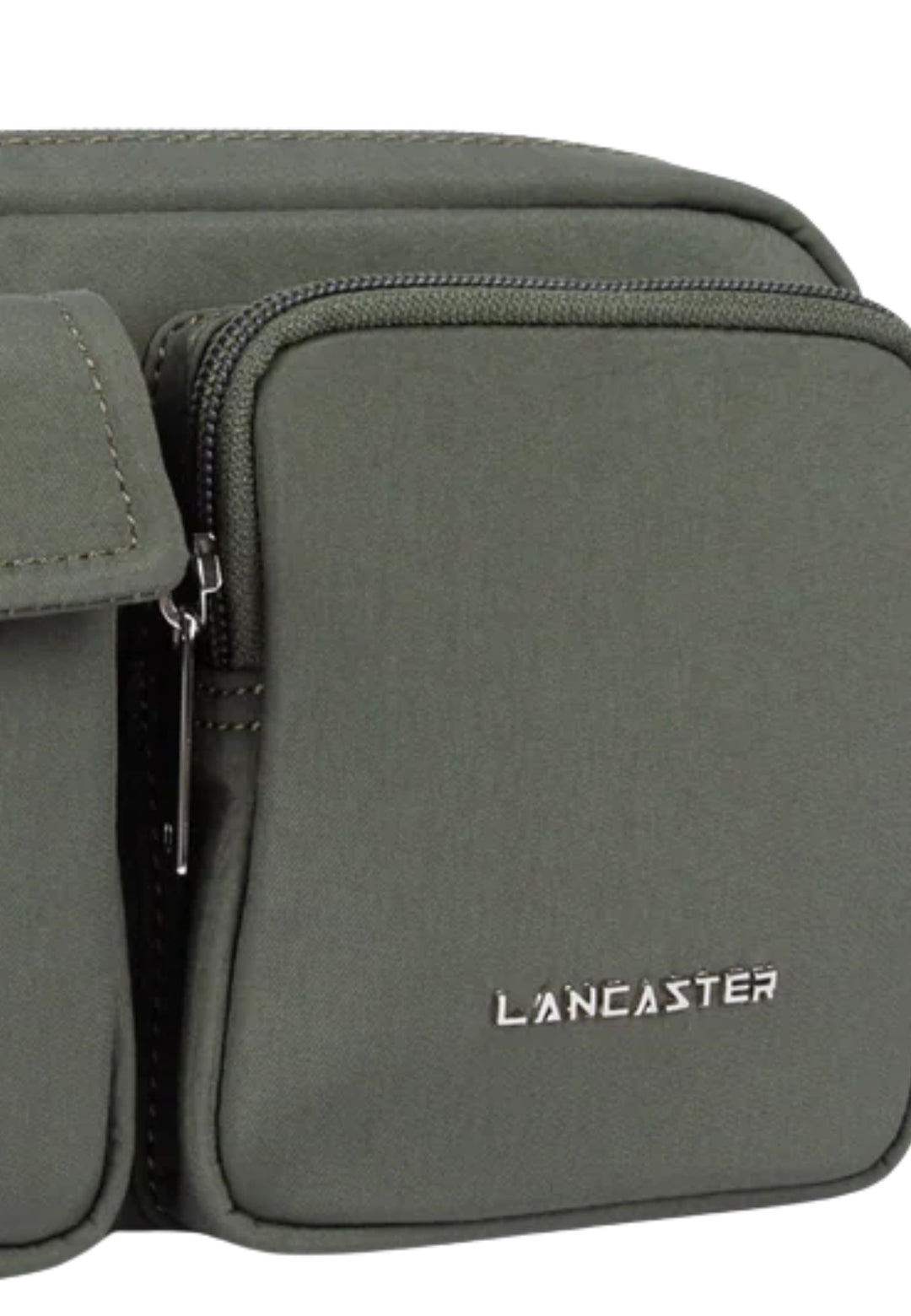 Lancaster Täsche Trotteur mat Zipper Basic Pocket 510-91 Donkel Kaki