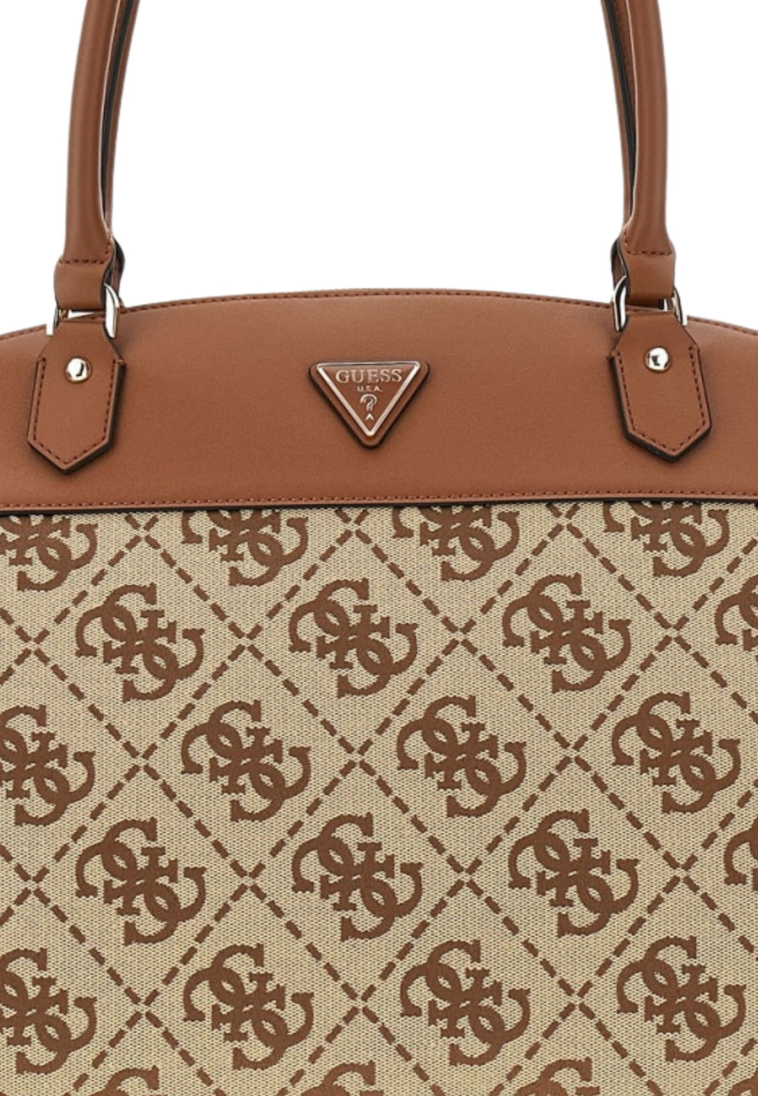 Guess Nákupní taška Audrey Monogramme koňaková s logem