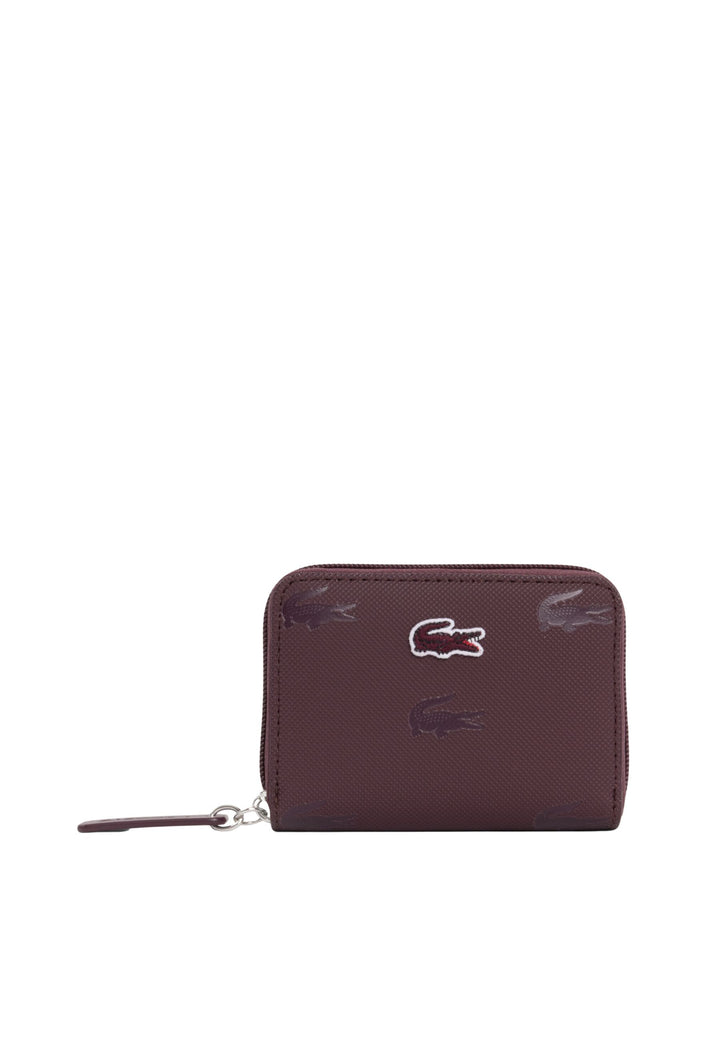 Lacoste Mini porte-monnaie zippé Bordeaux Oxalis