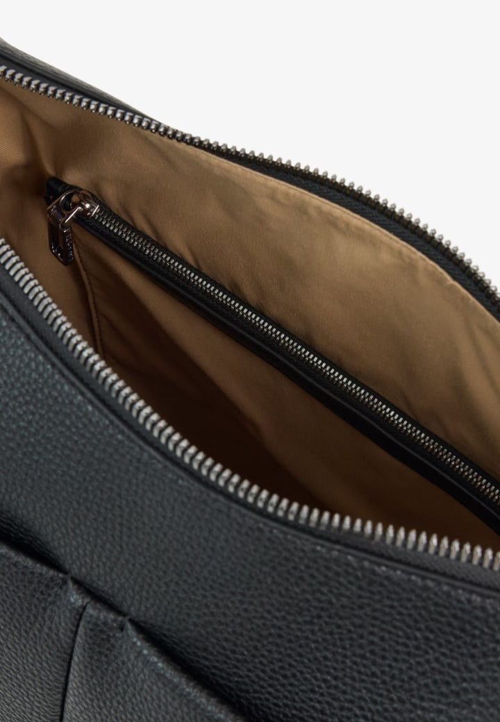 Lacoste Grote Magnus hobotas van generfd leer Zwart