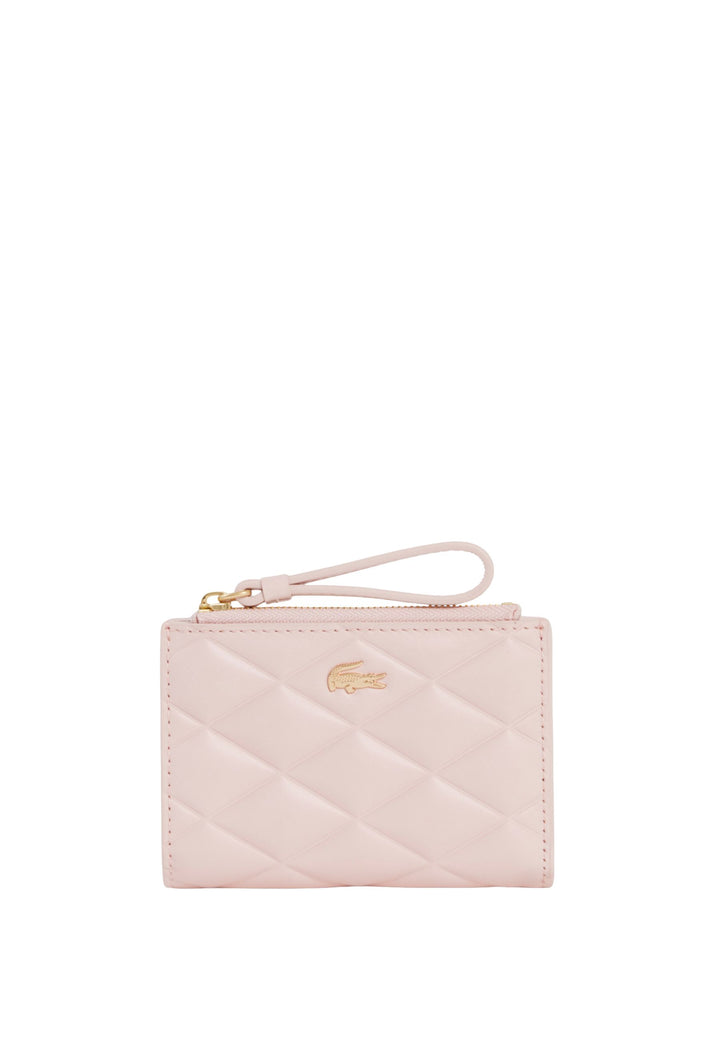 Lacoste Porte-monnaie Crocodelle Cuir Rose Nidus