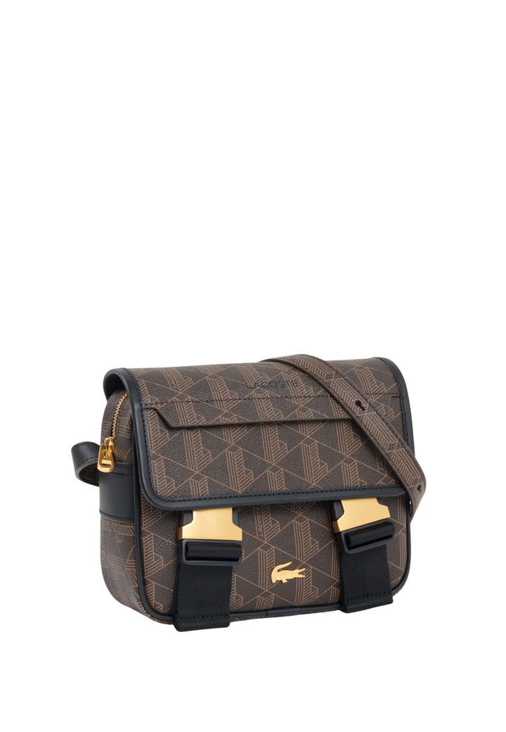 Lacoste Borsa a cartella The Blend Monogramma Nero Shiitake