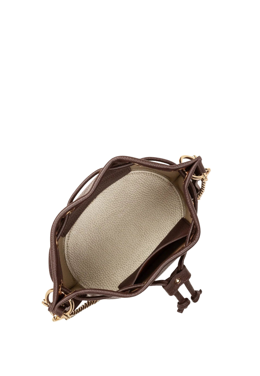 Lancaster Sac bourse à lacets coulissants S Alba Double Marron - In - Or pâle