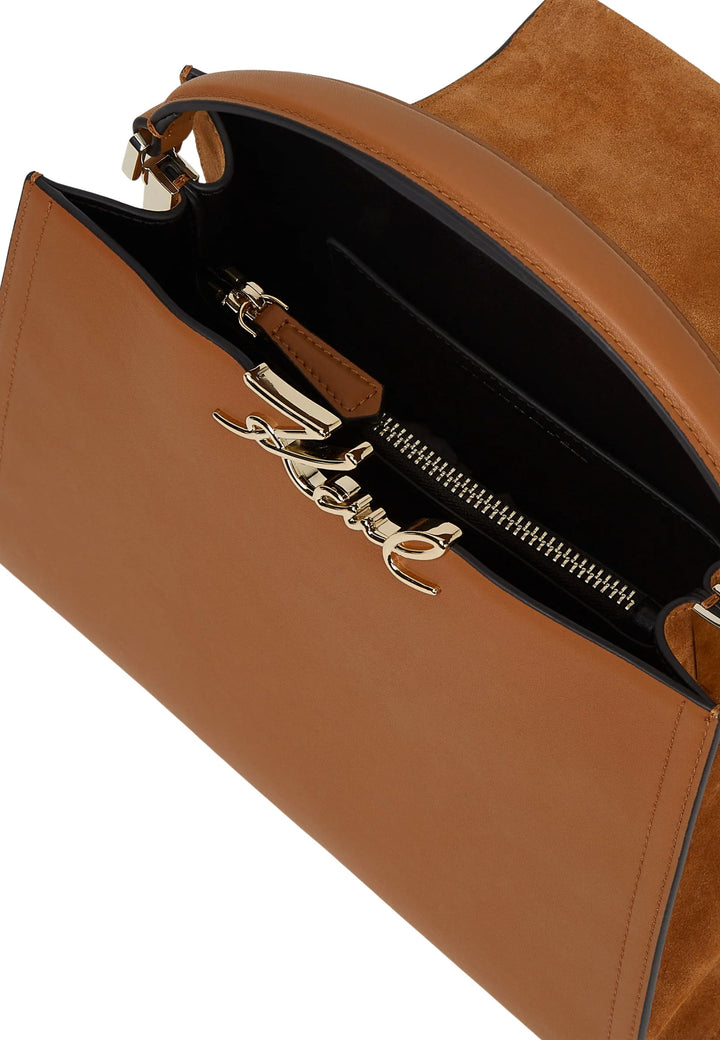 Karl Lagerfeld K/Signature Top Handle Bag Dark Tan